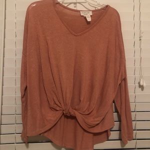 light pink knot sweater